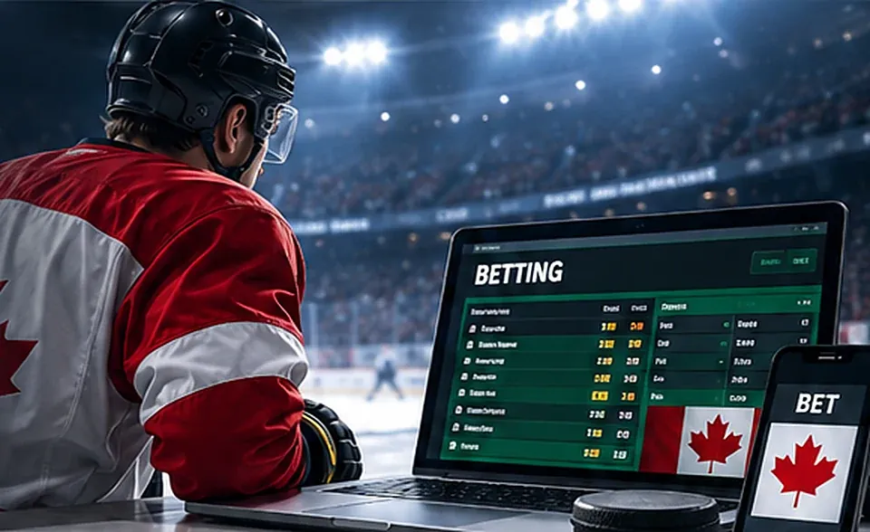 Canadian hockey action illustrating Alberta sports culture